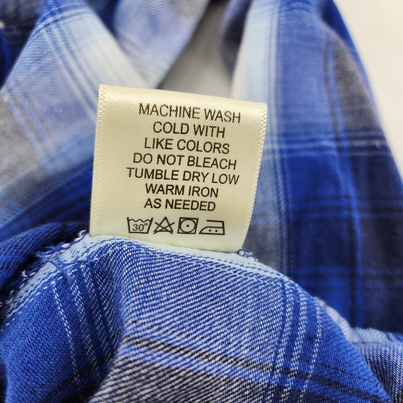 Live 4 Truth Womens S Blue Plaid Long Sleeve Button up 100% Cotton Fall Layers - Picture 8 of 10